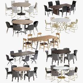 Dining Tables Chairs Collection 4 3D